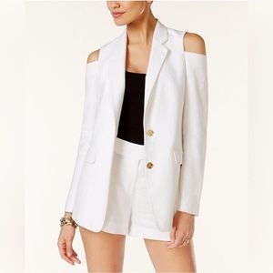 MICHAEL Michael Kors White Off-The-Shoulder Blazer